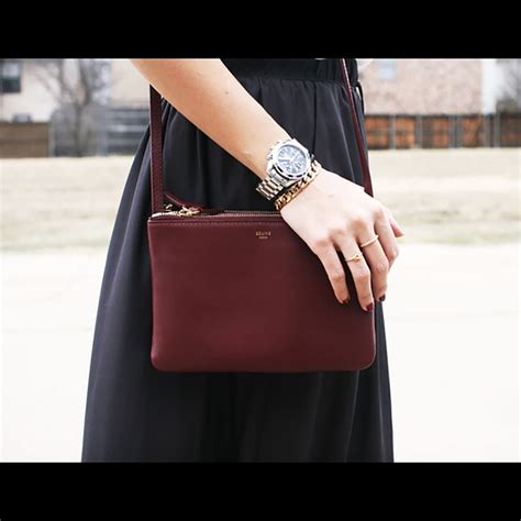 celine trio small burgundy|Celine.